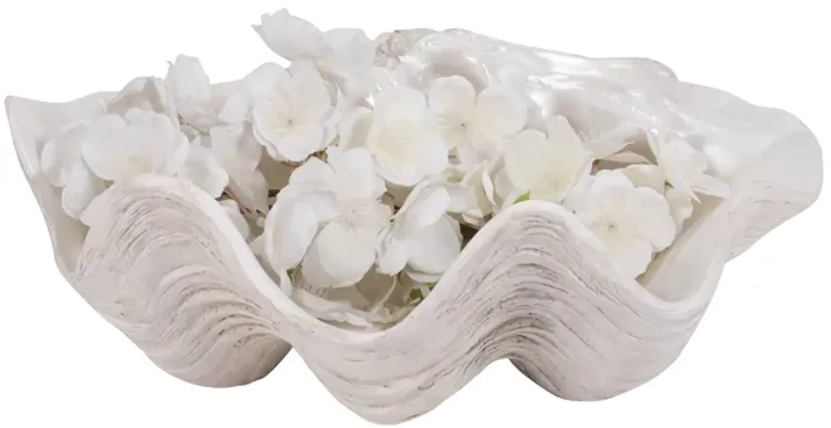 13" Pearlized Shell Bowl, Ivory