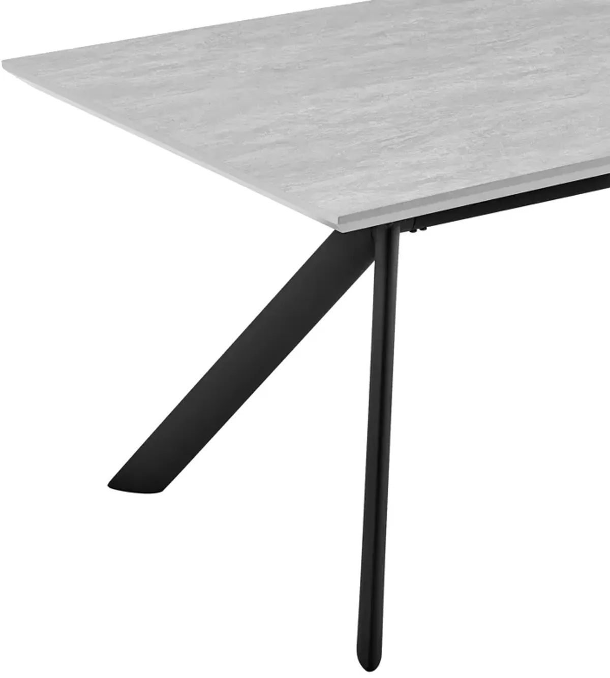 Margot Light Gray Rectangular Dining Table with Black Finish