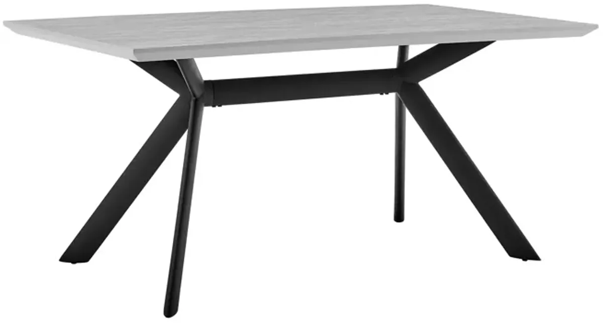 Margot Light Gray Rectangular Dining Table with Black Finish