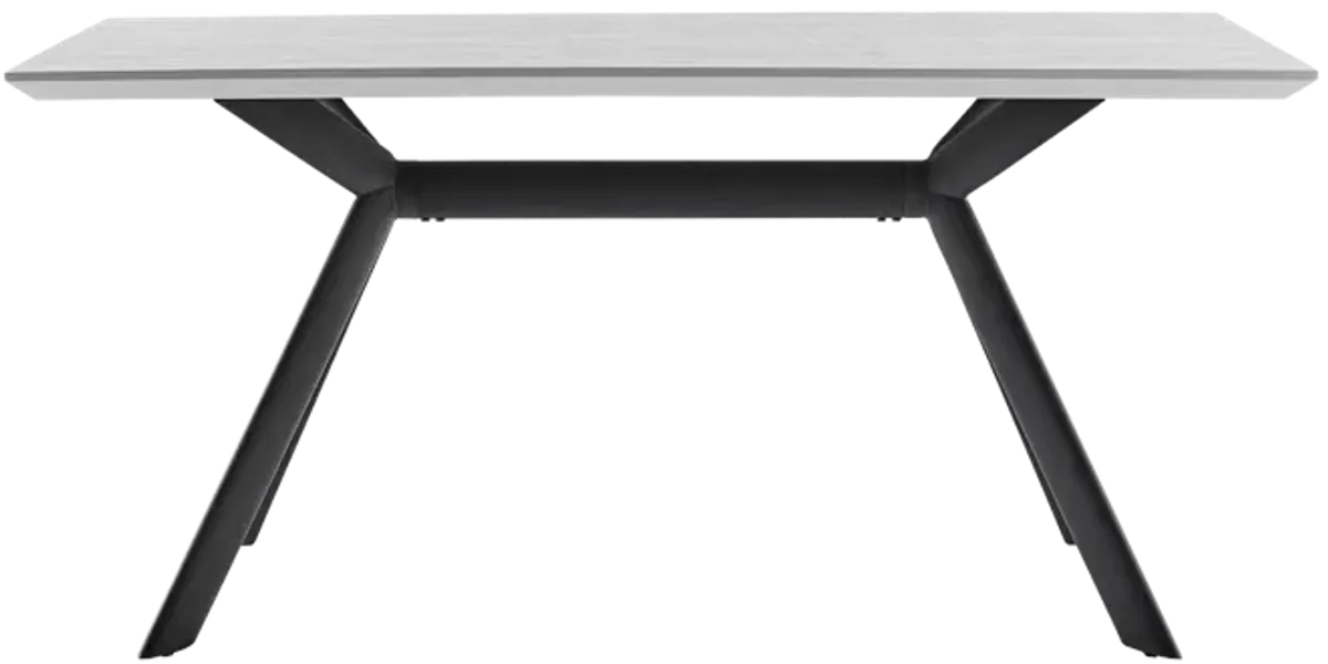 Margot Light Gray Rectangular Dining Table with Black Finish