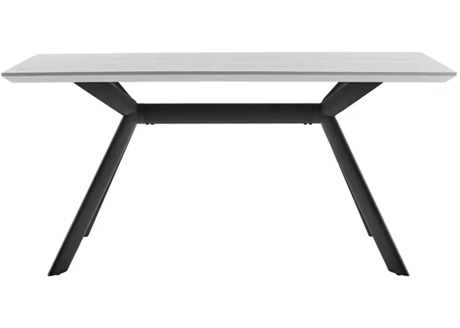 Margot Light Gray Rectangular Dining Table with Black Finish