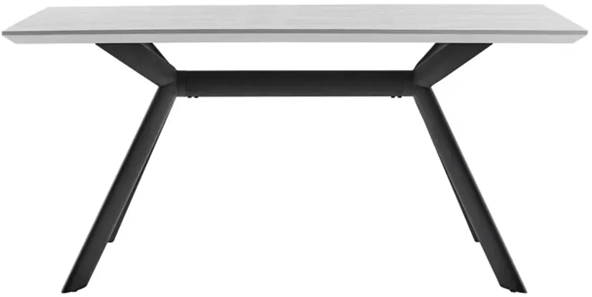 Margot Light Gray Rectangular Dining Table with Black Finish