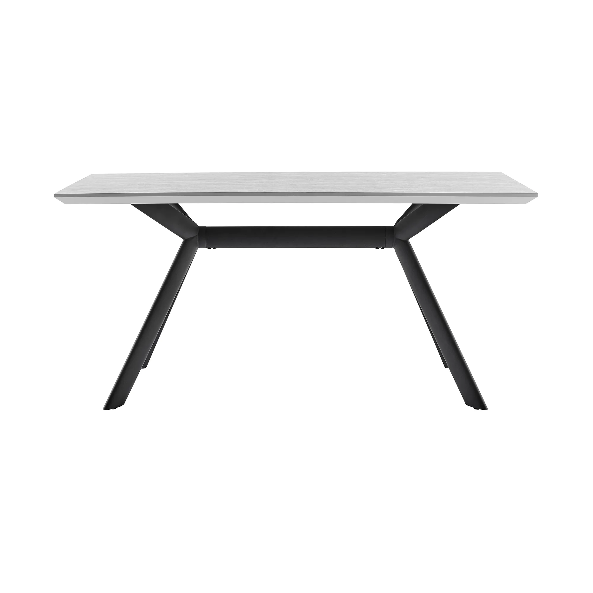 Margot Light Gray Rectangular Dining Table with Black Finish