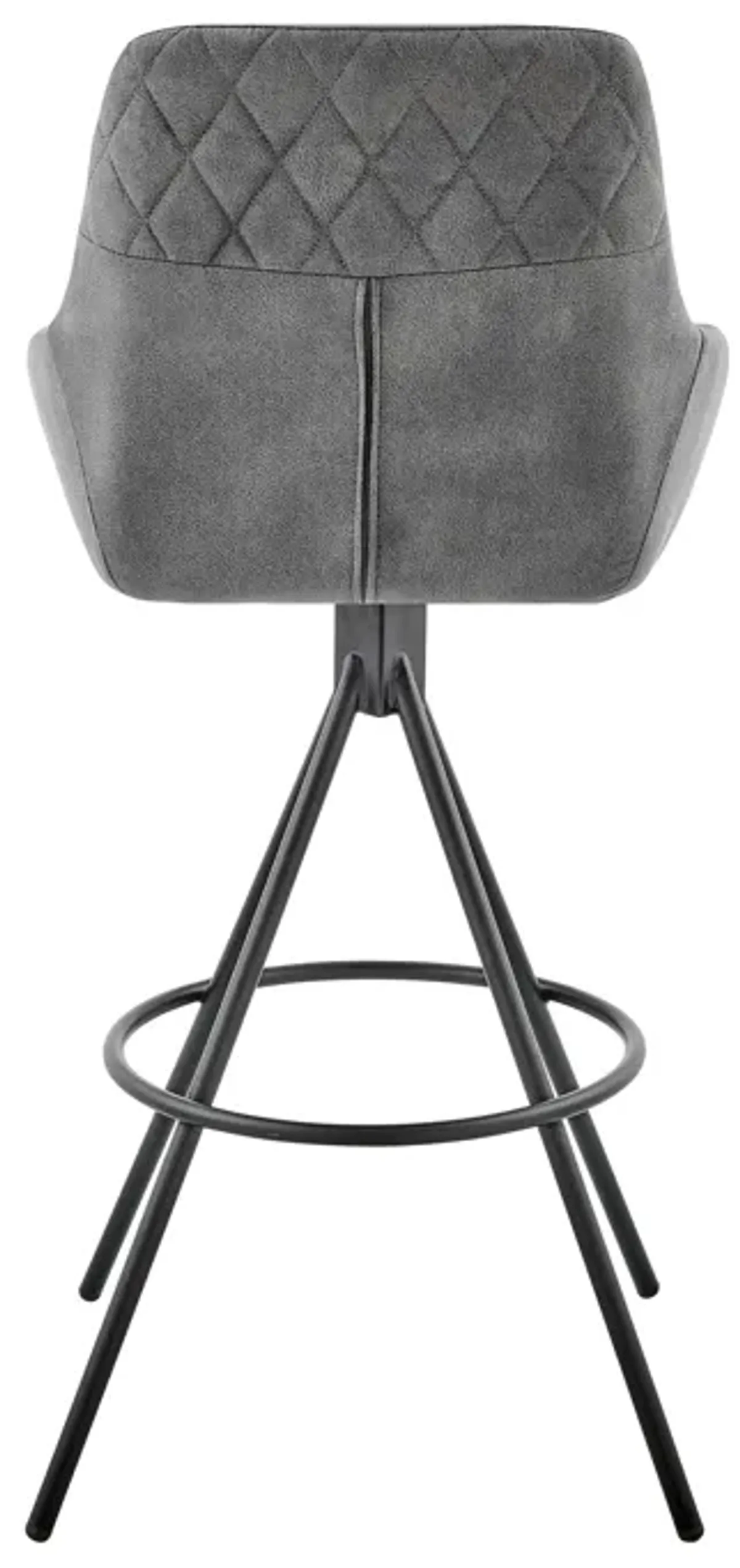 Odessa 26" Counter Height Bar Stool in Charcoal Fabric and Black Finish