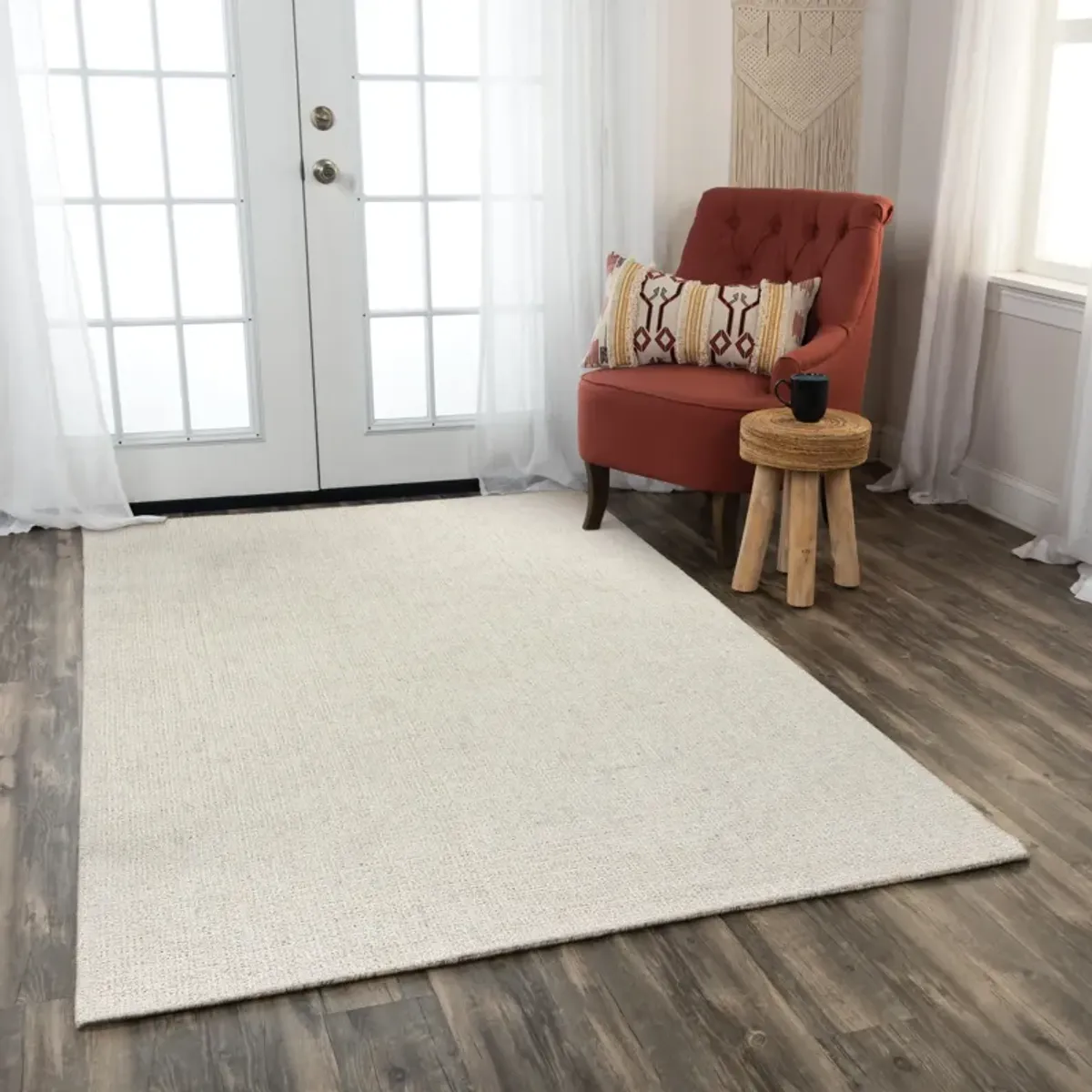 Brindleton Ivory/White Tweed Wool 9'x12' Rectangle Rug