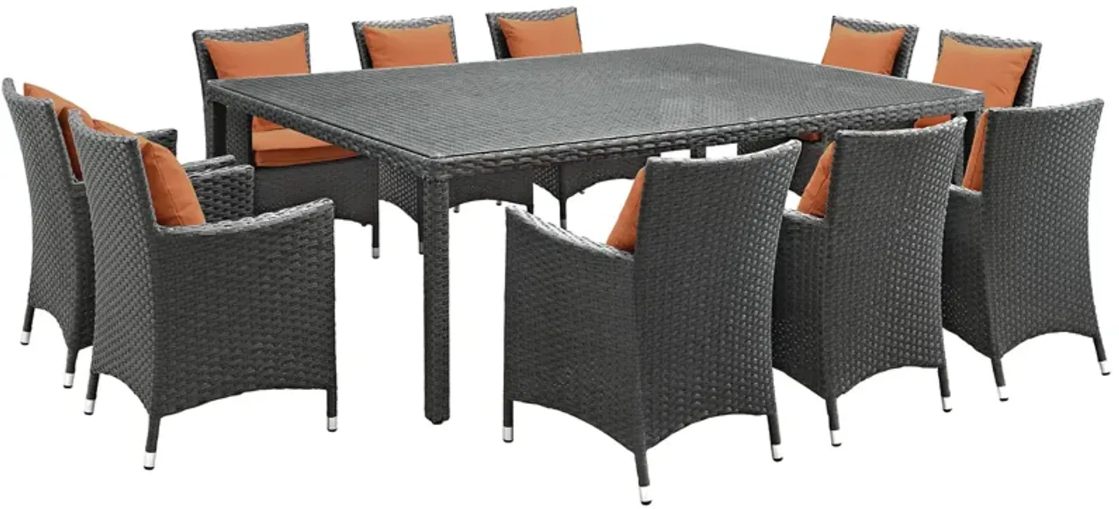 Sojourn 11 Piece Outdoor Patio Sunbrella® Dining Set