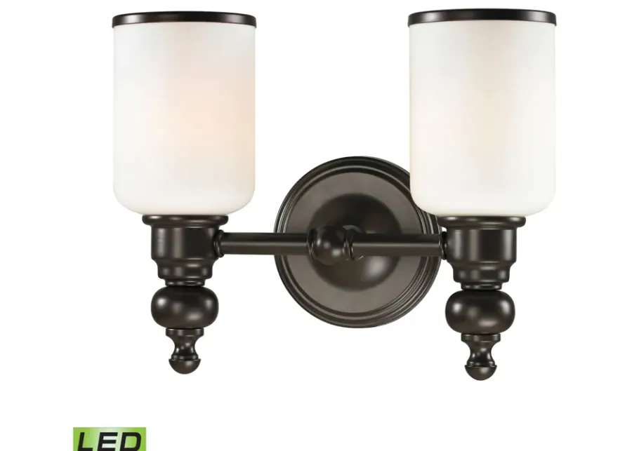 Bristol Way 13" Wide 2-Light Vanity Light - Oil Rubbed Bronze