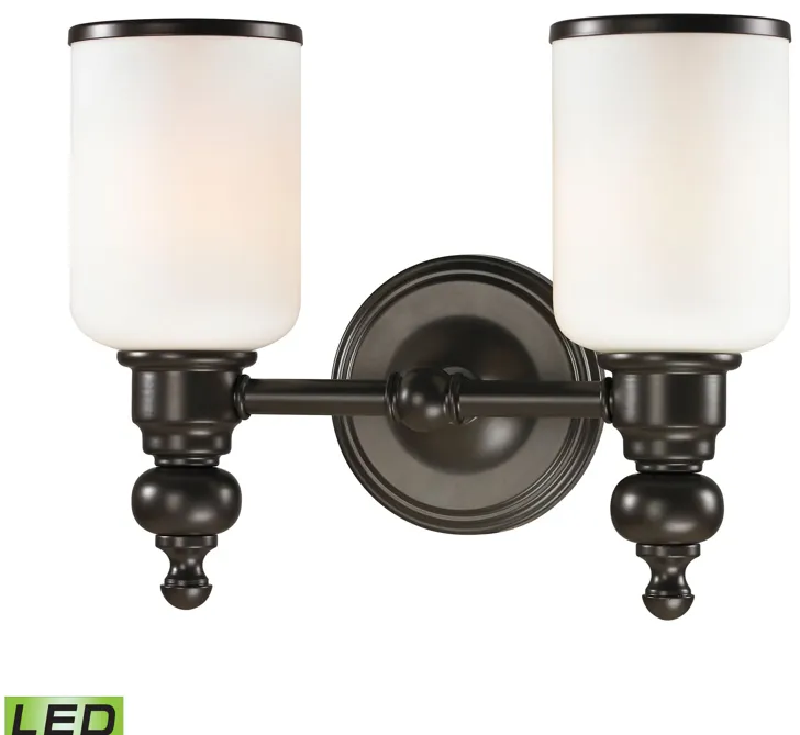 Bristol Way 13" Wide 2-Light Vanity Light - Oil Rubbed Bronze