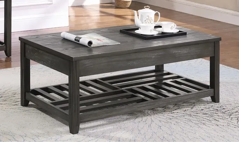 Cliffview Lift Top Coffee Table with Storage Cavities Grey