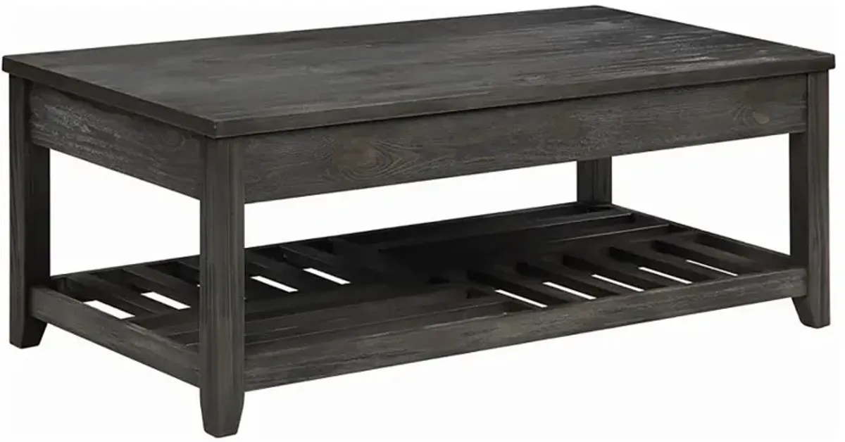 Cliffview Lift Top Coffee Table with Storage Cavities Grey