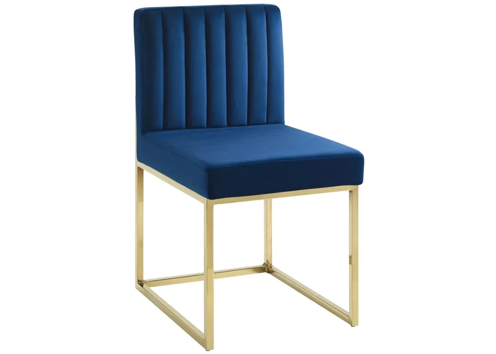 Carriage Channel Tufted Sled Base Performance Velvet Dining Chair