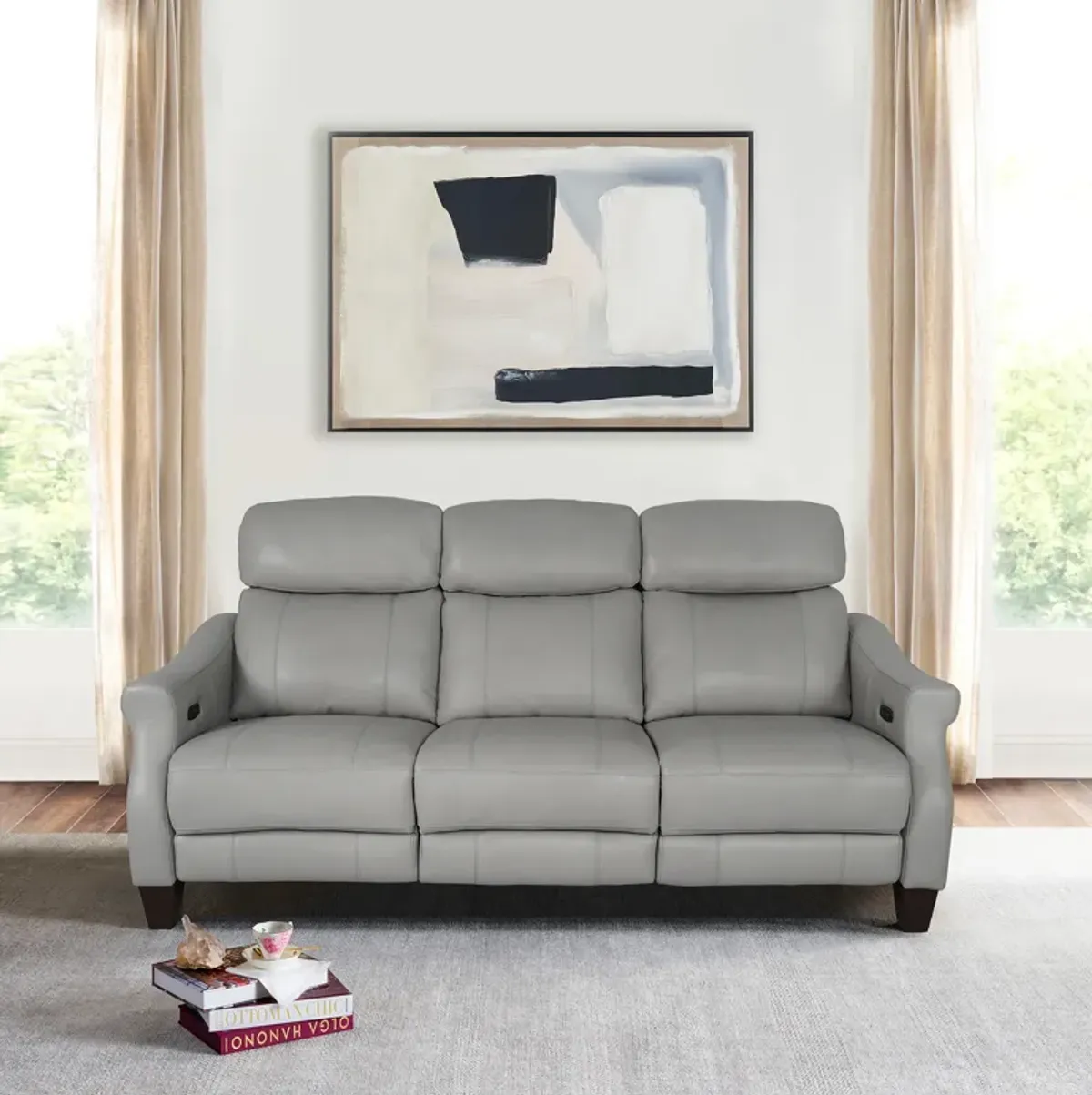 Felicity 84" Zero Gravity Power Reclining Sofa in Silver Leather