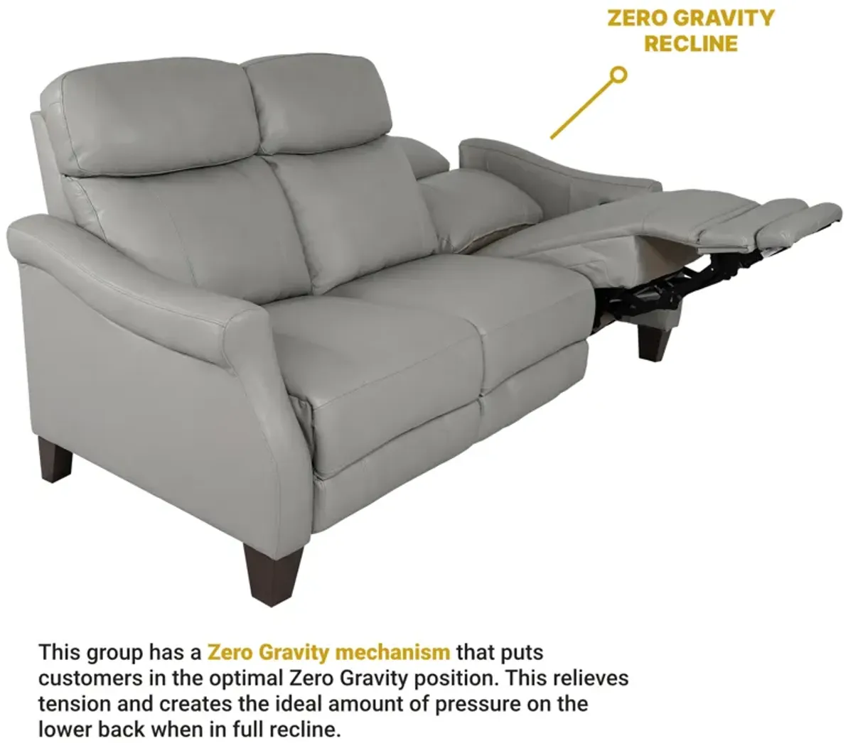 Felicity 84" Zero Gravity Power Reclining Sofa in Silver Leather