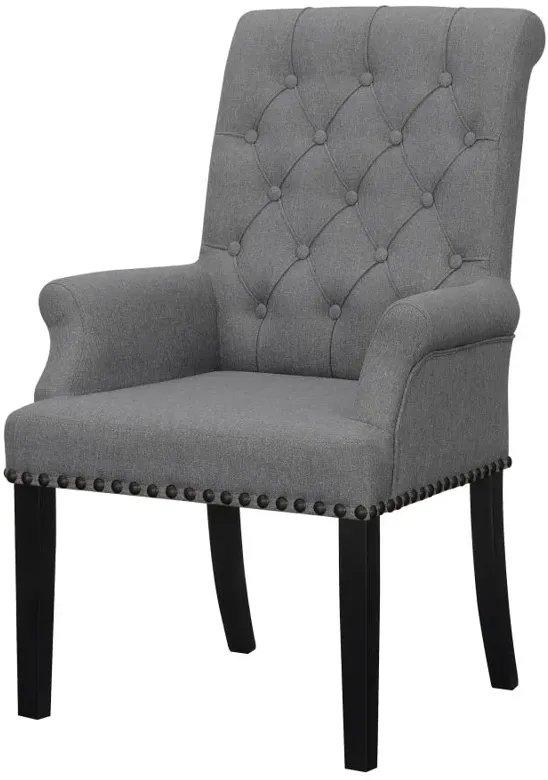 Alana Upholstered Tufted Arm Chair with Nailhead Trim