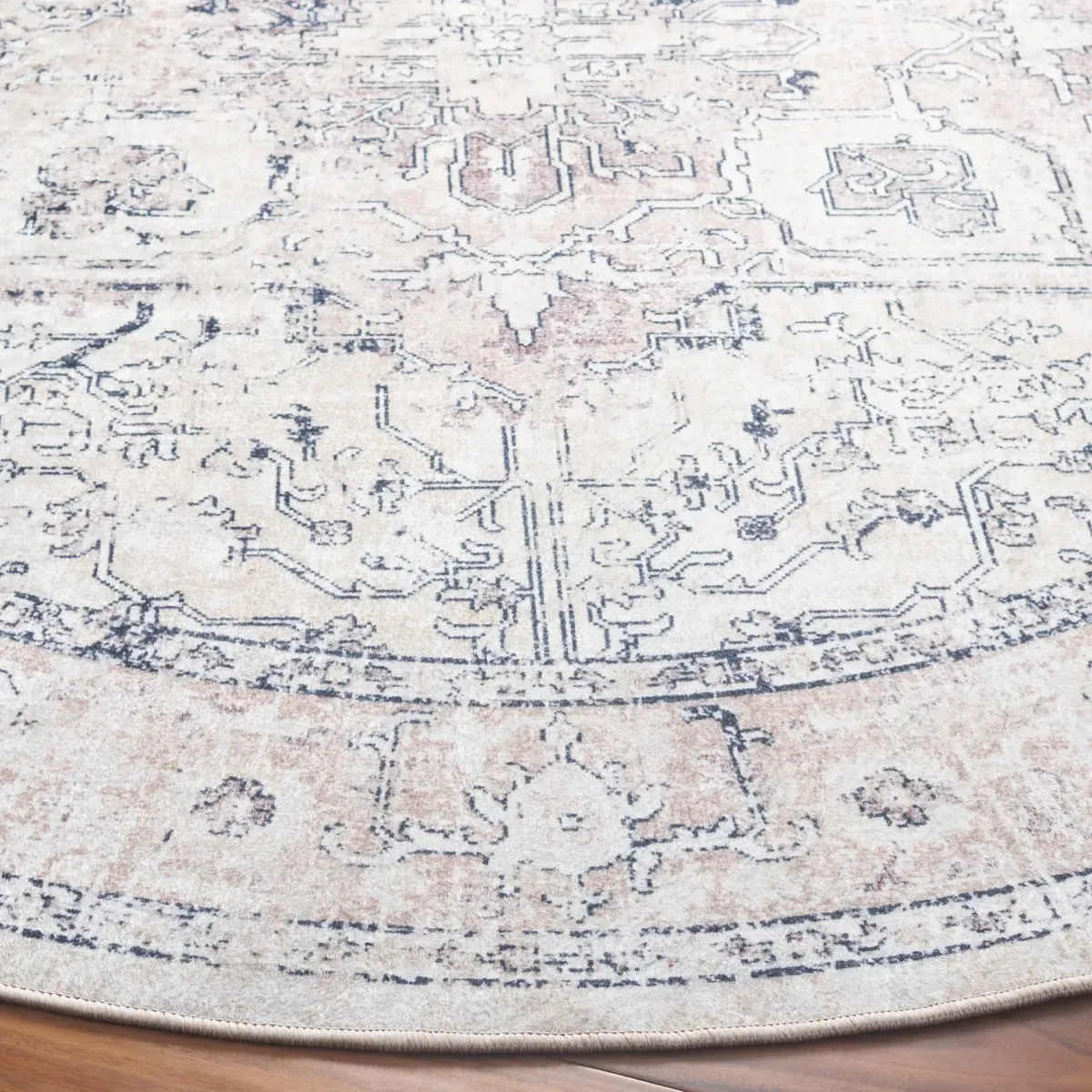 ORLANDO 774 BEIGE  6'-7' x 6'-7' Round Round Rug