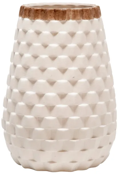 Textured Vase, White