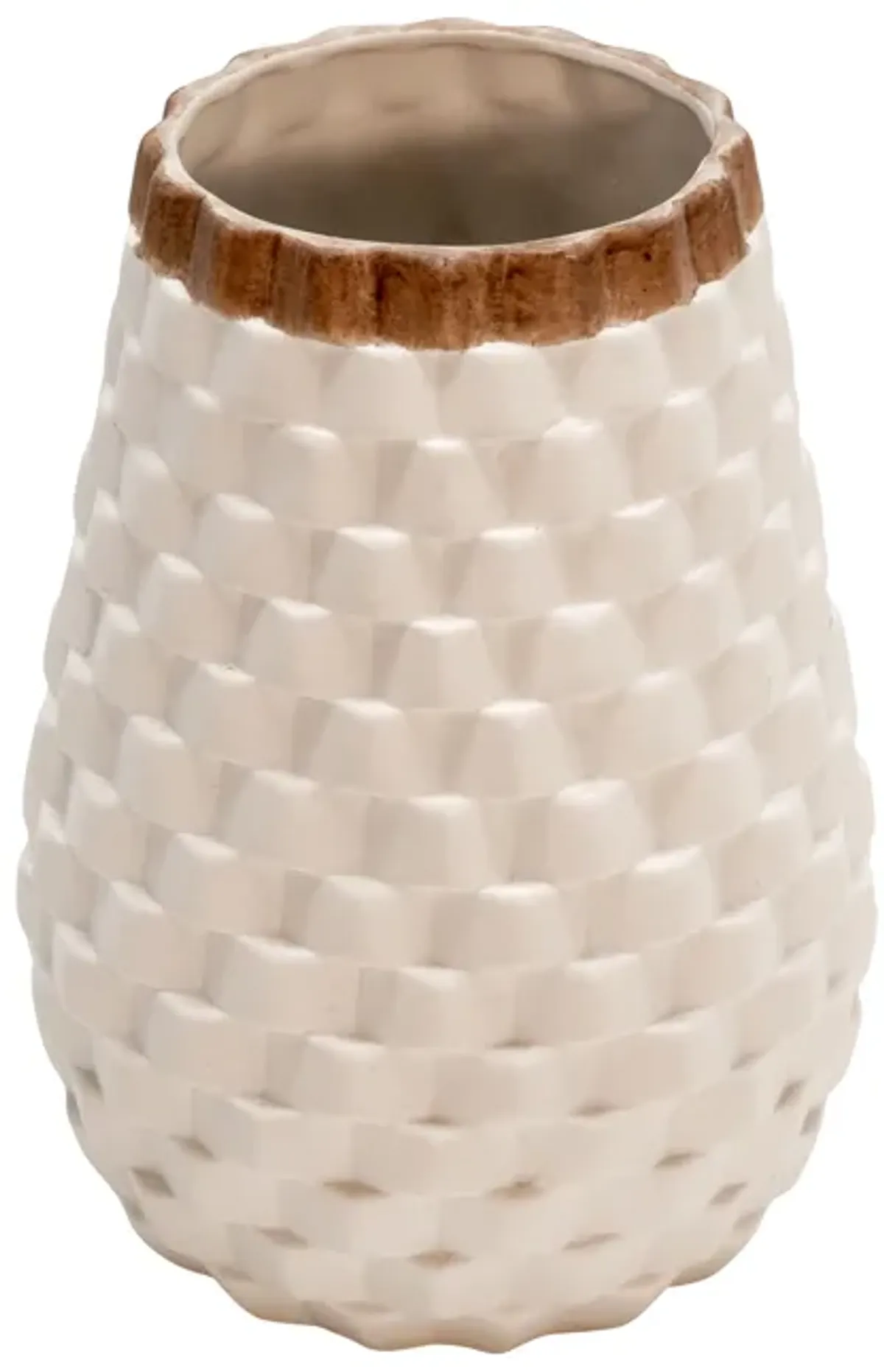 Textured Vase, White