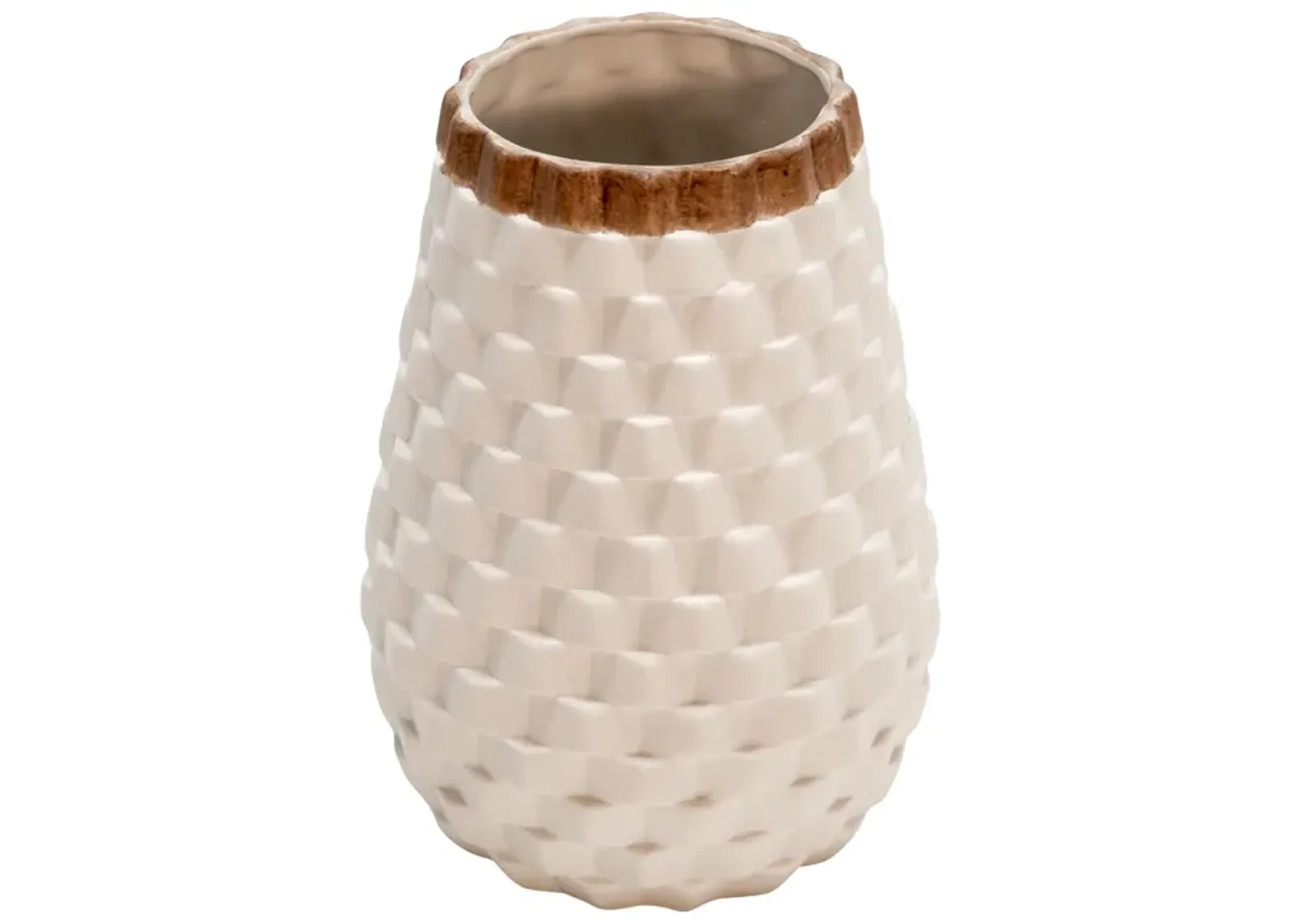 Textured Vase, White