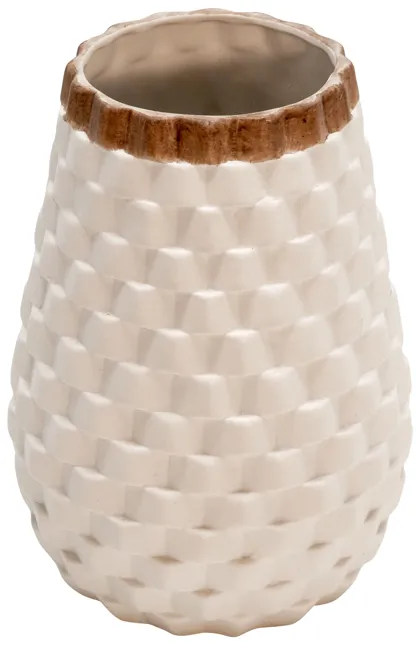 Textured Vase, White