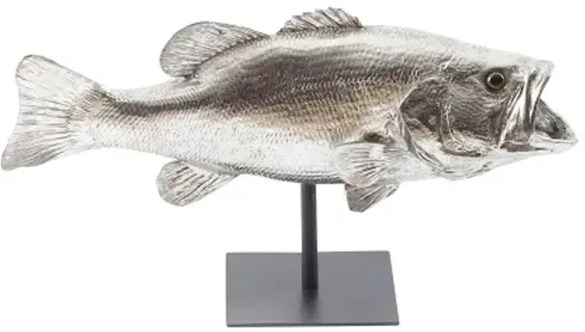 large mouth bass fish, with stand