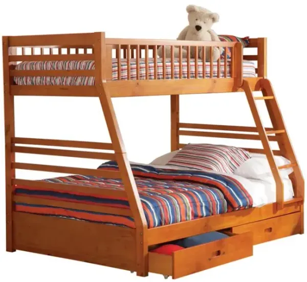 Ashton Twin Over Full 2-drawer Bunk Bed Honey