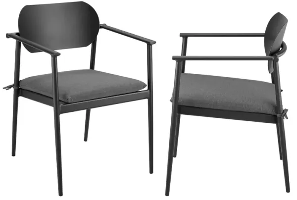 Aeris Stackable Outdoor Patio Aluminum Dining Armchair Set of 2 by Modway