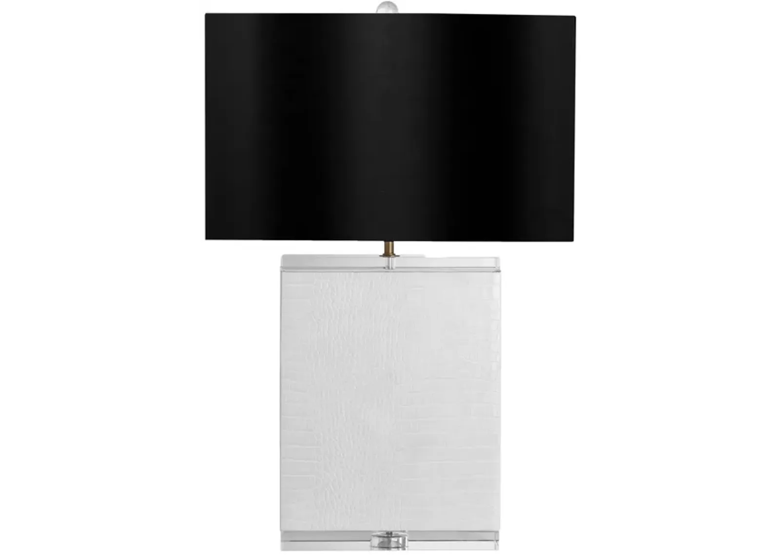 Crystal 29" Table Lamp, White/black