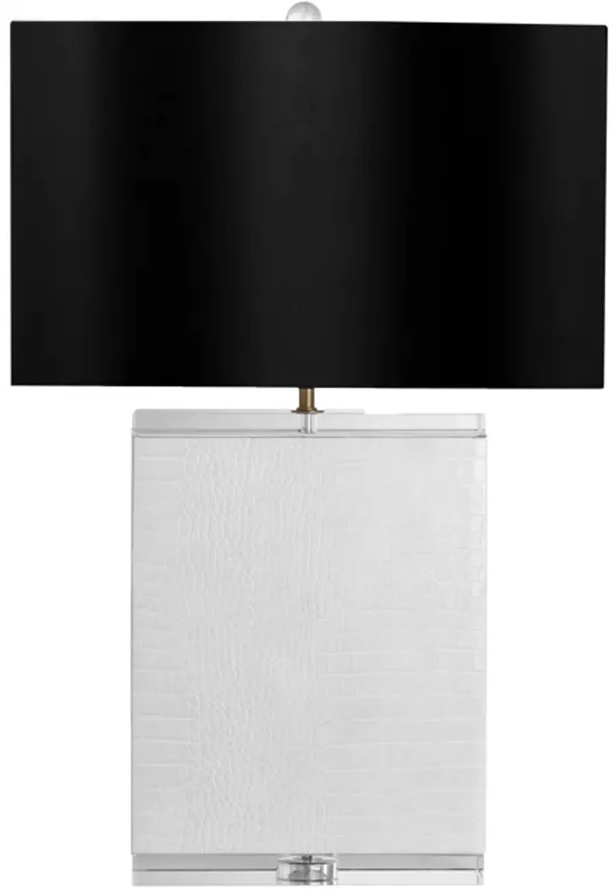 Crystal 29" Table Lamp, White/black