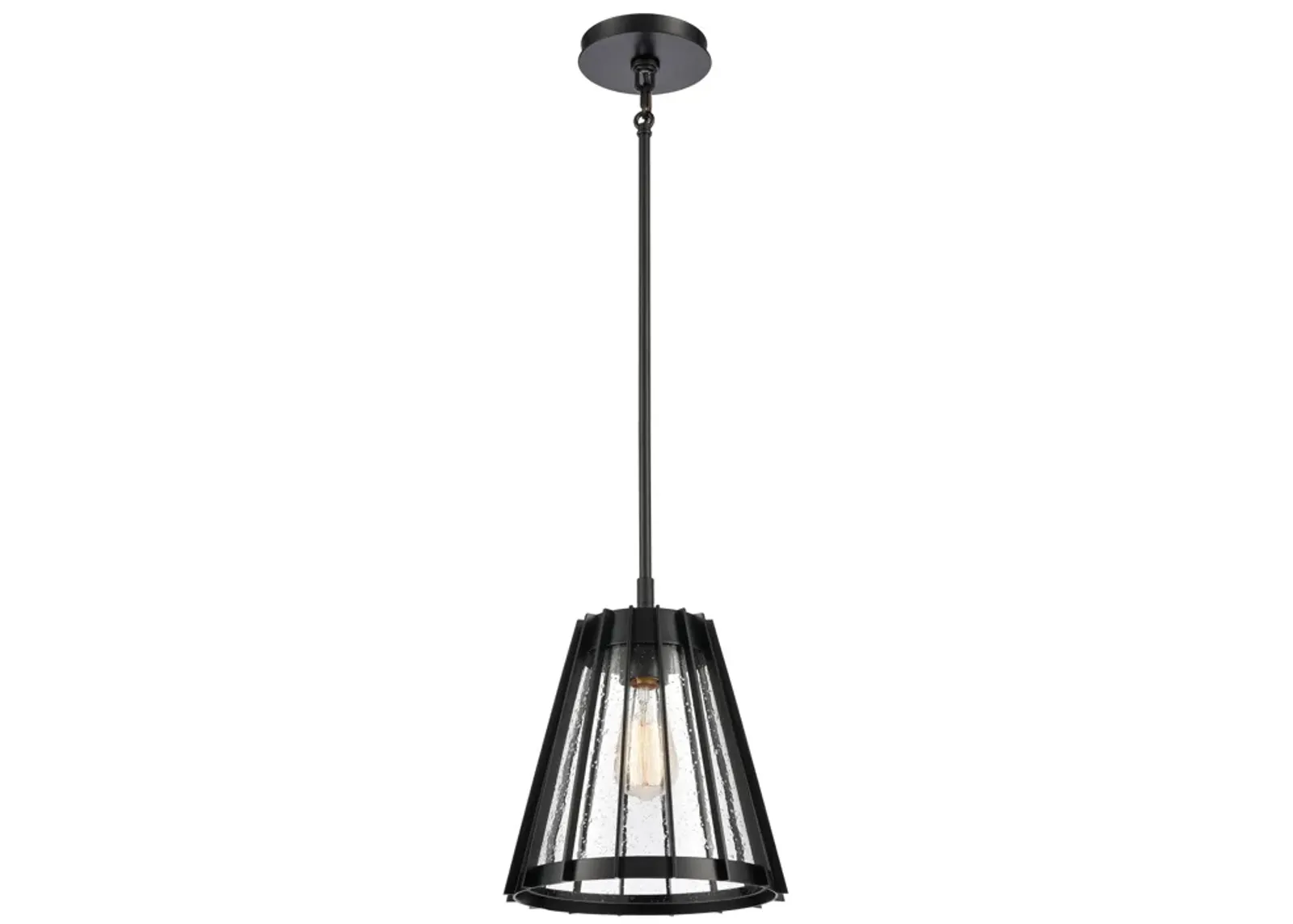 Open Louvers 10" Wide 1-Light Pendant - Matte Black