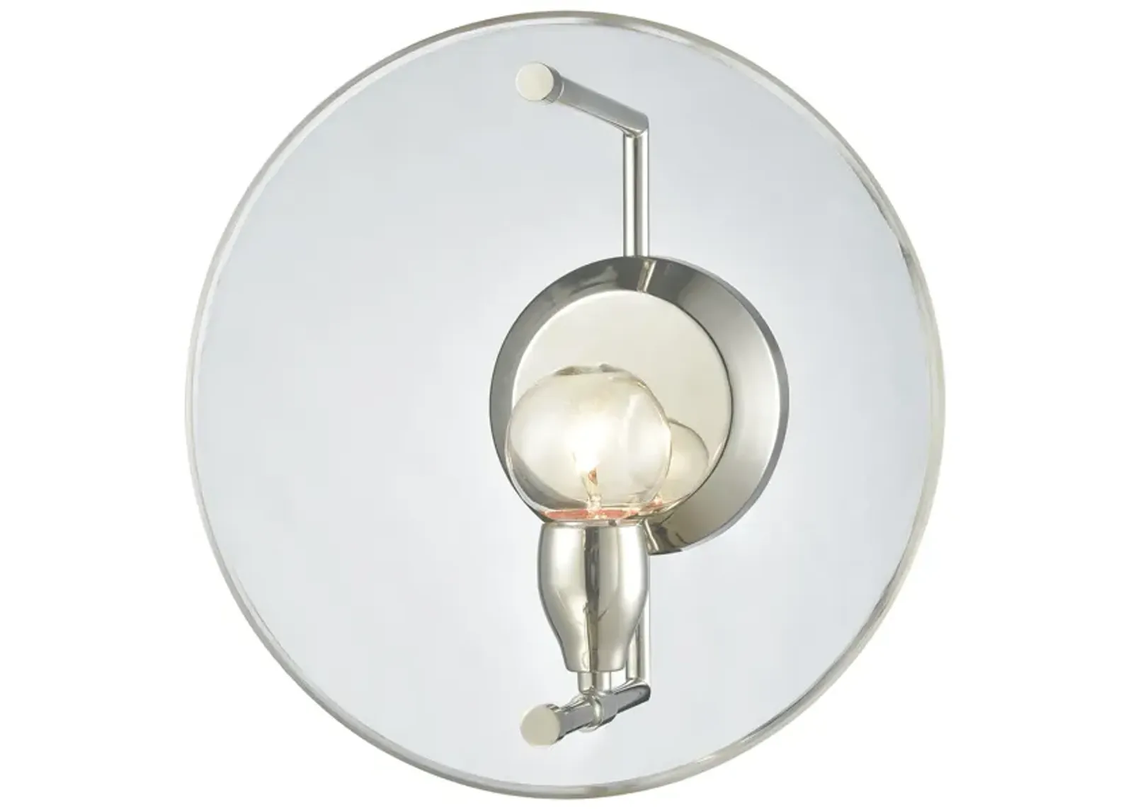 Disco 12" High 1-Light Sconce - Polished Nickel