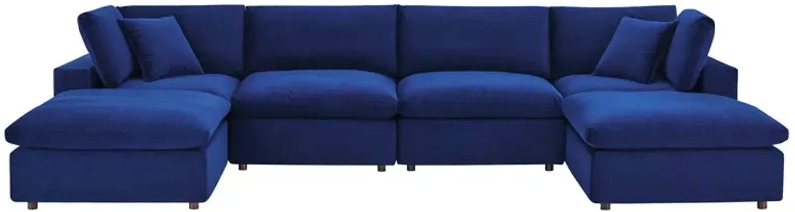 Commix Down Filled Overstuffed Performance Velvet 6-Piece Sectional 