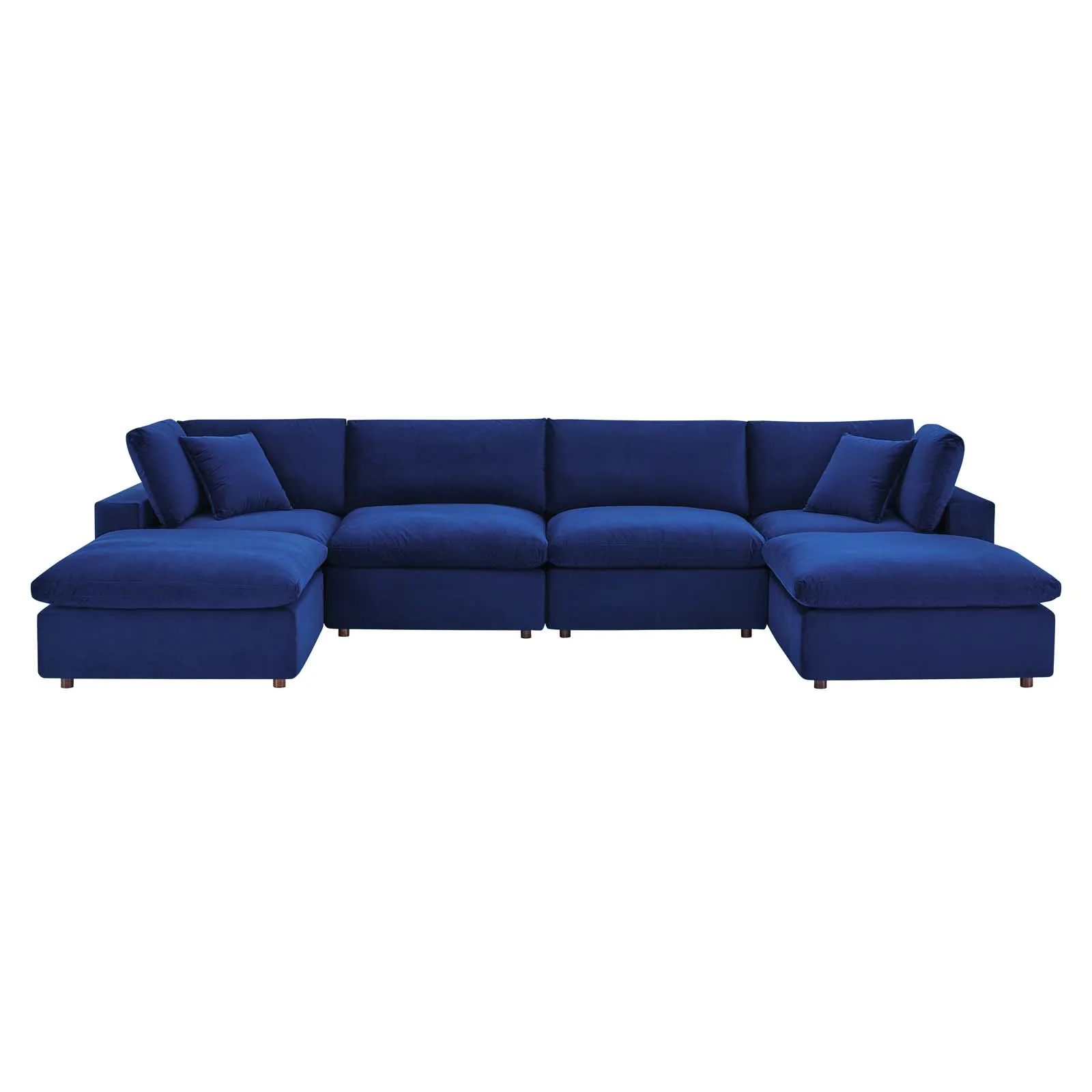 Commix Down Filled Overstuffed Performance Velvet 6-Piece Sectional 