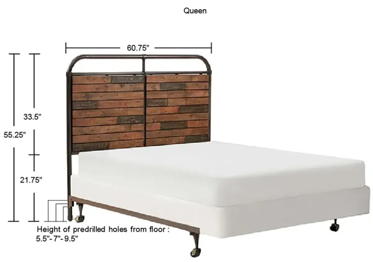 INK+IVY Renu Light Brown Multi/Gun Metal Queen Headboard