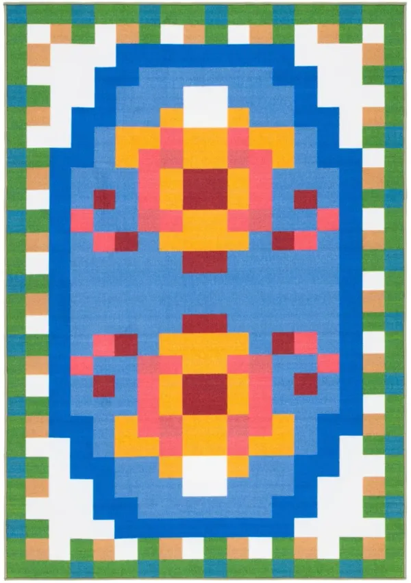 DIGITAL ARTIFACT 101 BLUE  5' x 7' Medium Rectangle Rug