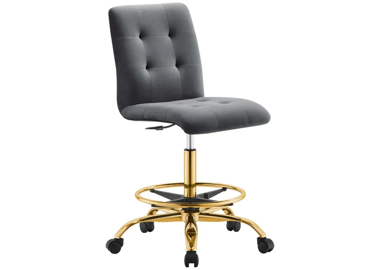 Prim Armless Performance Velvet Drafting Chair