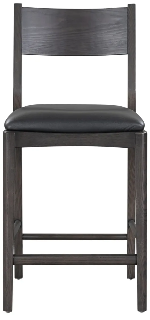 Rooney 26" Top Grain Leather Counter Chair in Black