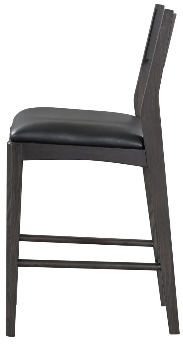 Rooney 26" Top Grain Leather Counter Chair in Black