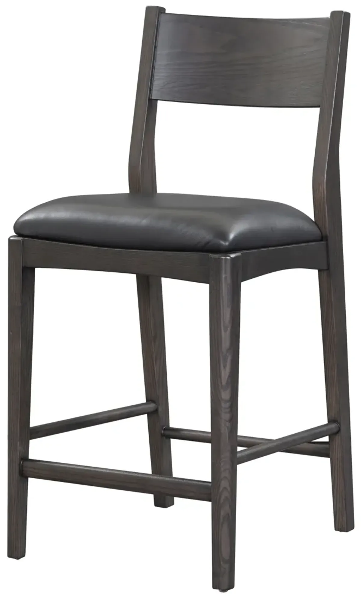 Rooney 26" Top Grain Leather Counter Chair in Black