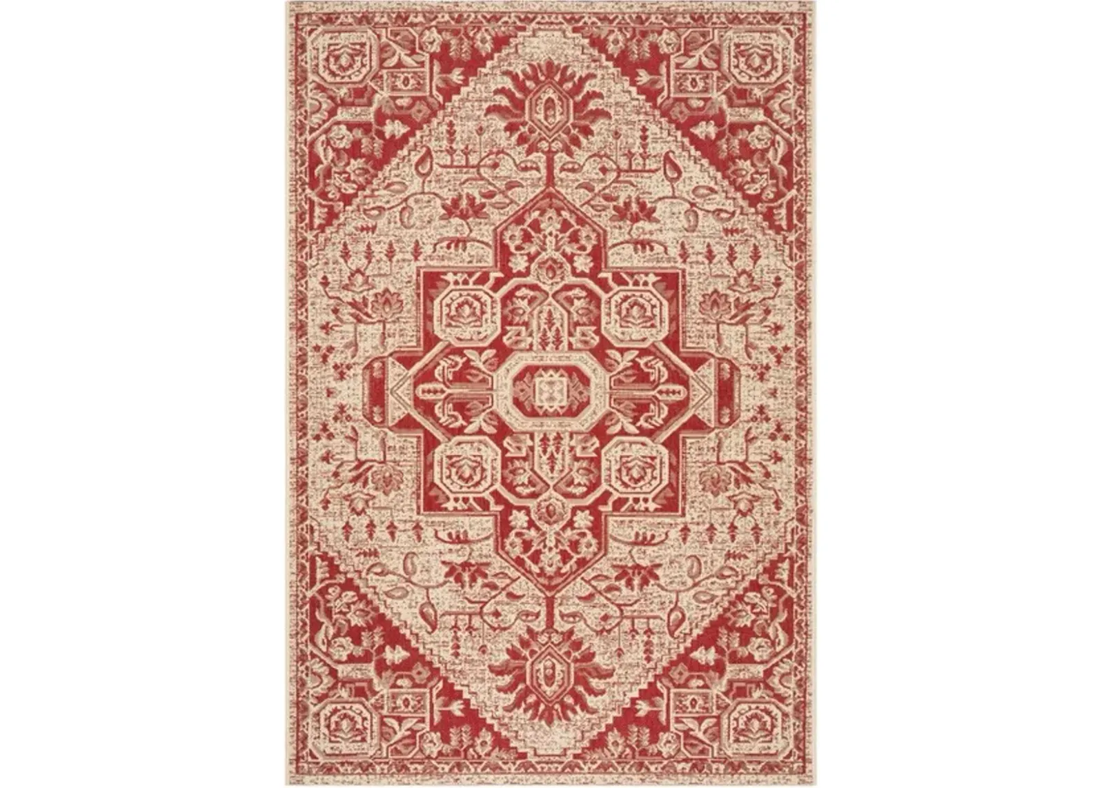 LINDEN 138 Collection LND138Q-3 Red / Creme 3' X 5'