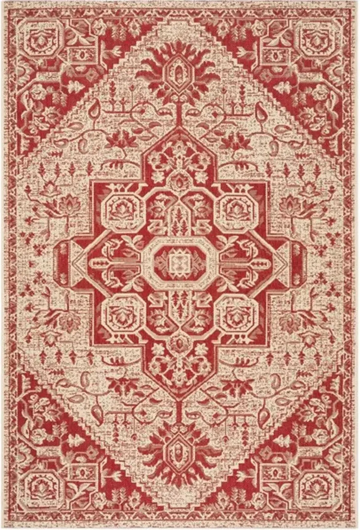 LINDEN 138 Collection LND138Q-3 Red / Creme 3' X 5'