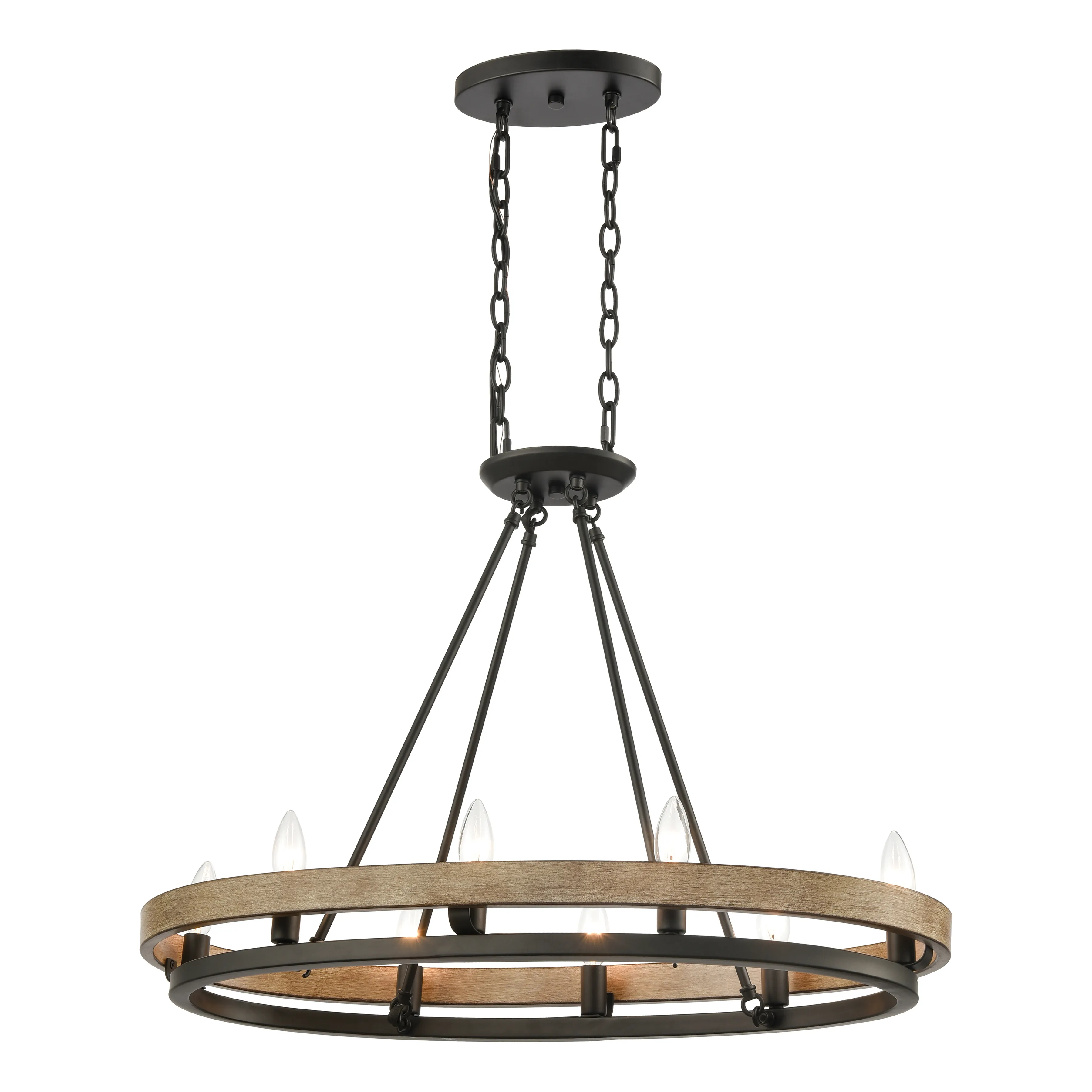 Ramsey 30" Wide 8-Light Linear Chandelier - Matte Black