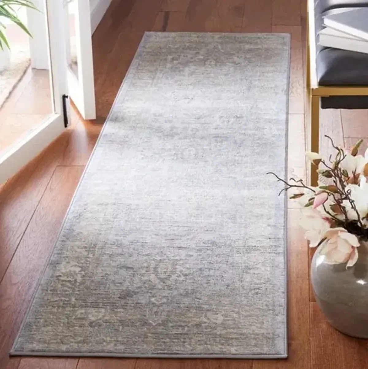 Brentwood 851 Grey / Beige 2' X 8' Runner Powerloomed Rug