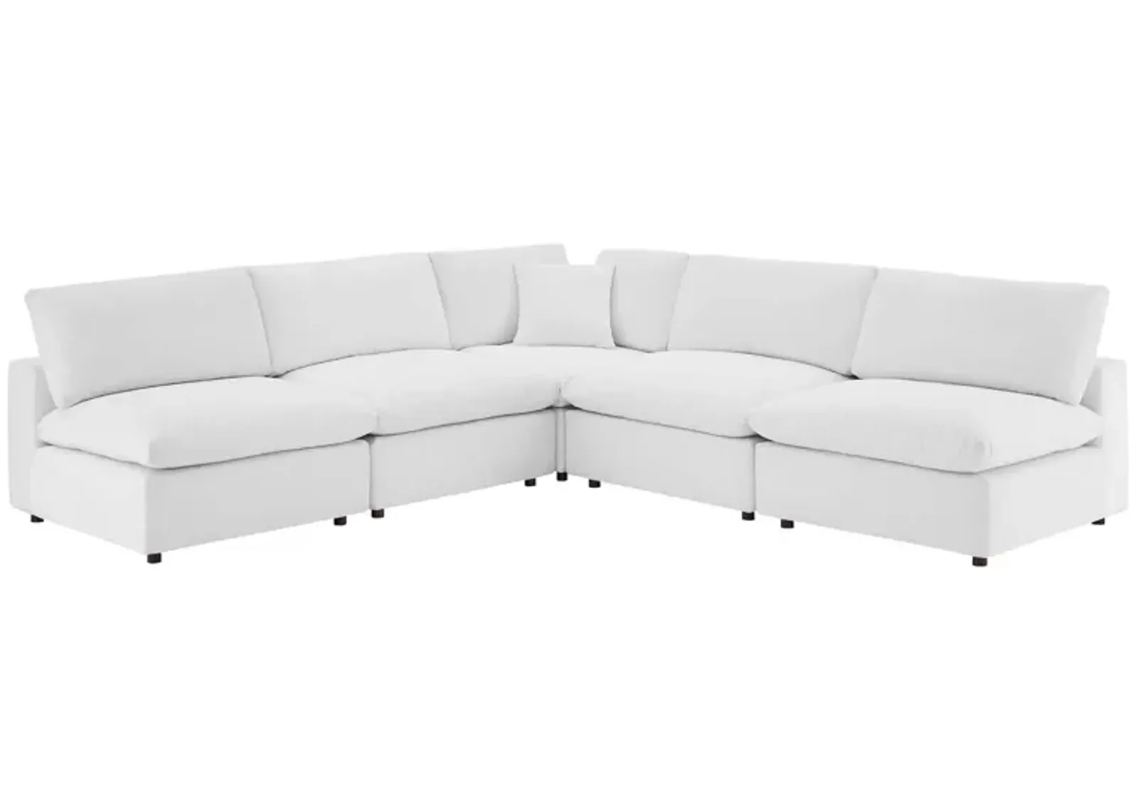 Commix Down Filled Overstuffed Performance Velvet 5-Piece Sectional Sofa