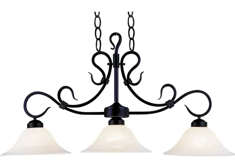 Buckingham 40" Wide 3-Light Linear Chandelier - Matte Black