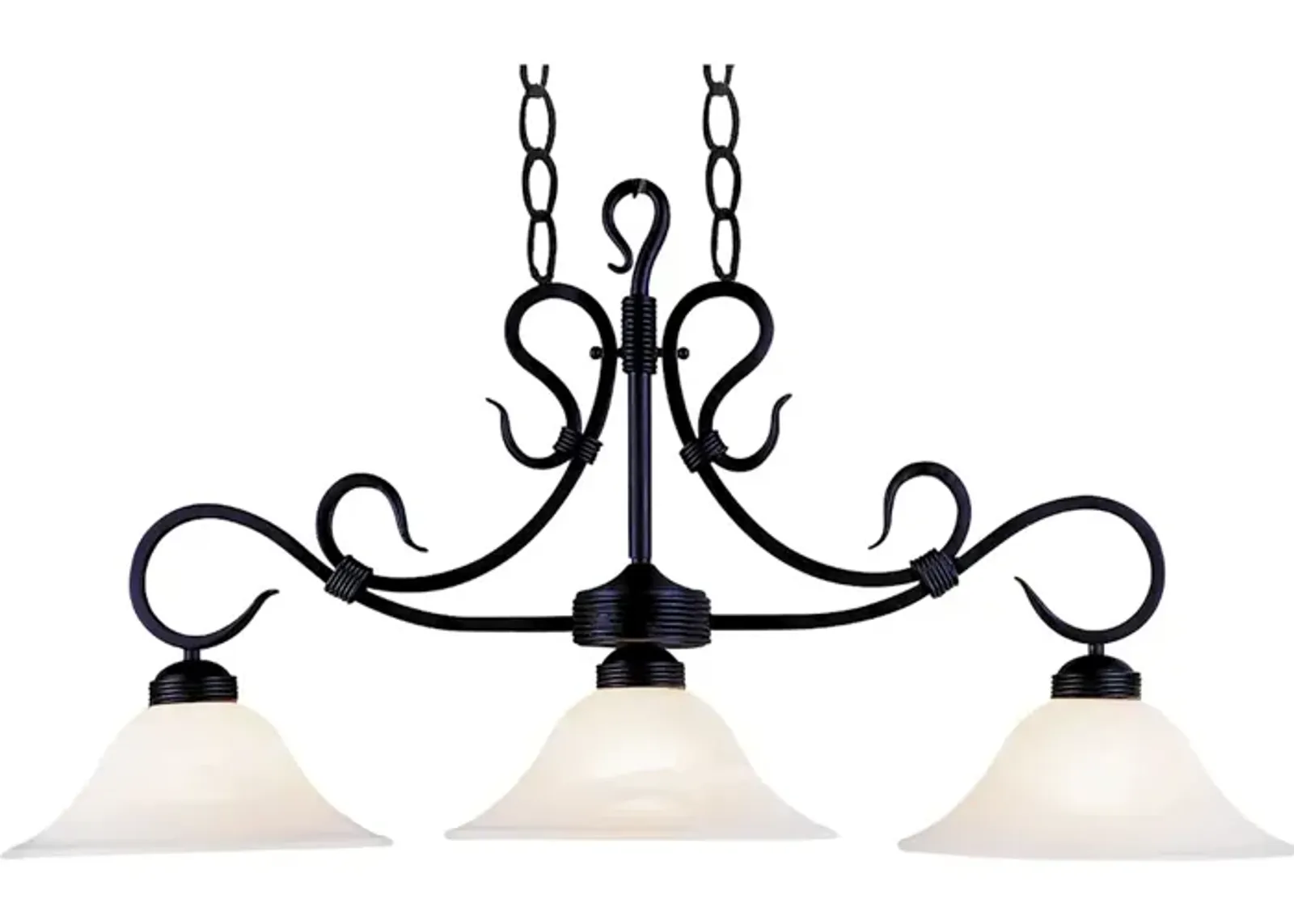 Buckingham 40" Wide 3-Light Linear Chandelier - Matte Black