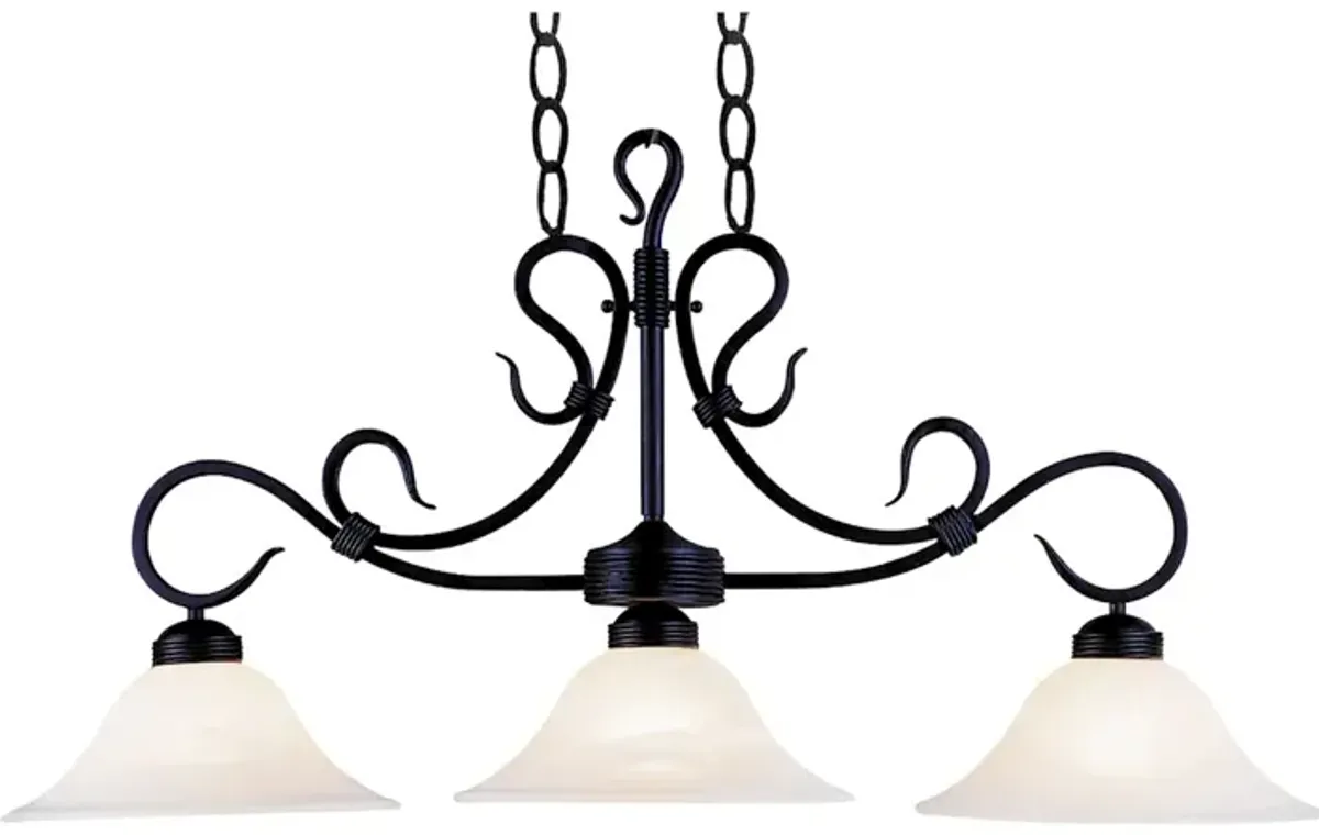 Buckingham 40" Wide 3-Light Linear Chandelier - Matte Black