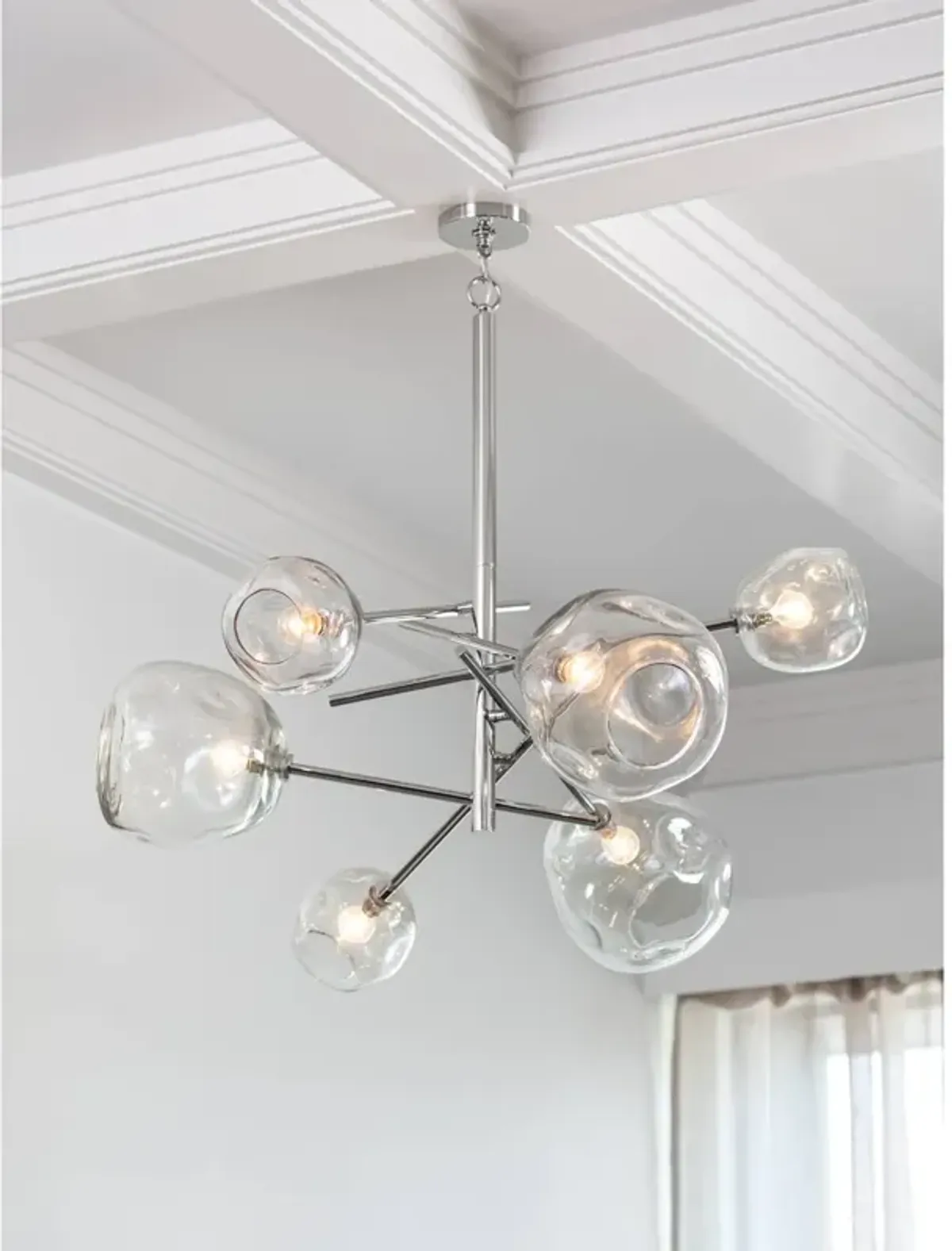 Molten Chandelier With Clear Glass (Polished Nickel)