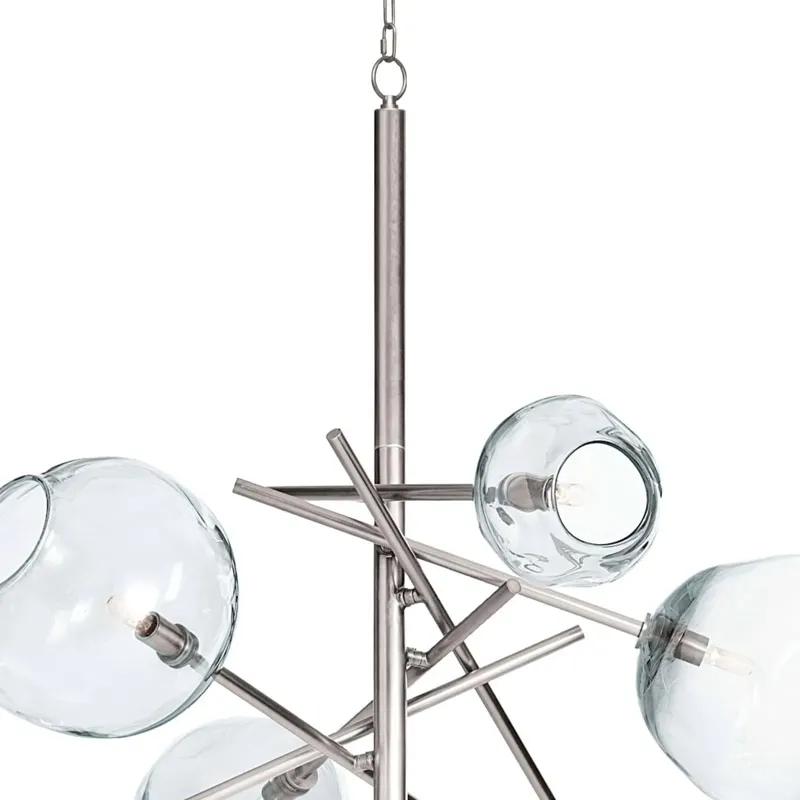 Molten Chandelier With Clear Glass (Polished Nickel)