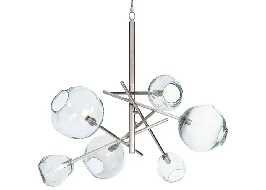 Molten Chandelier With Clear Glass (Polished Nickel)