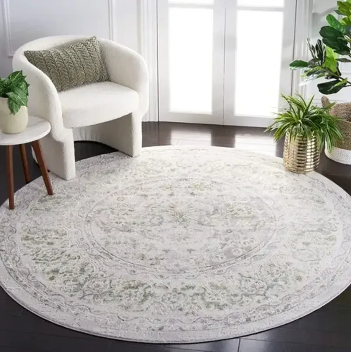 PALMA 326 Green 8' X 8' Round Round Rug